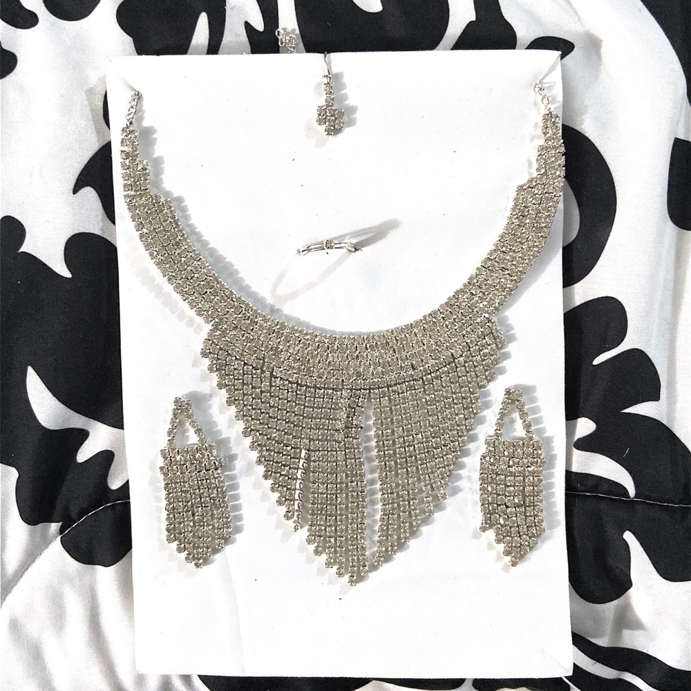 Silver Choker/Necklace Indian Wedding Set